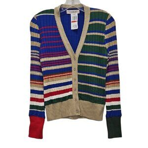 Aldo Martins Talo Striped Cardigan Sweater XS New Women's Designer Office